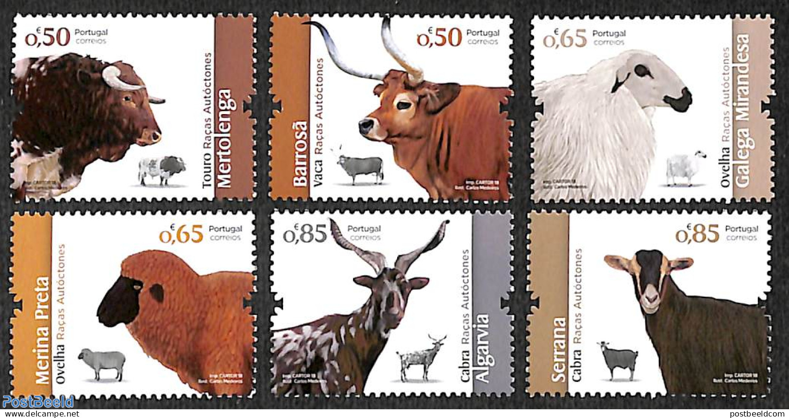Portugal 2018 Farm Animals, Local Races 6v, Mint NH, Nature - Cattle - Neufs
