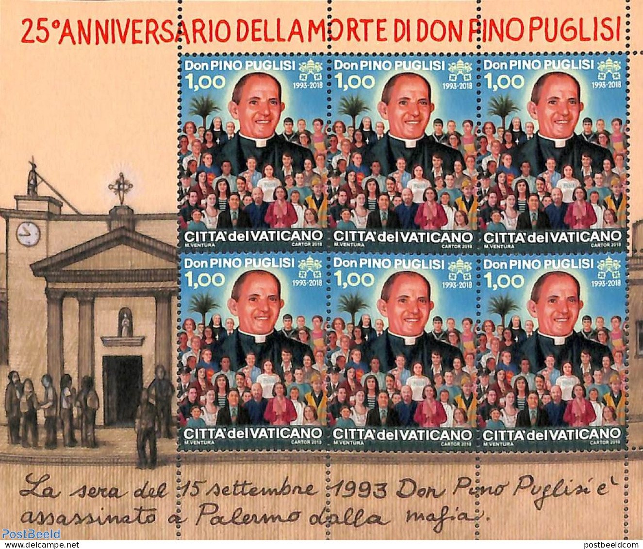 Vatican 2018 Pino Puglisi M/s, Mint NH - Neufs