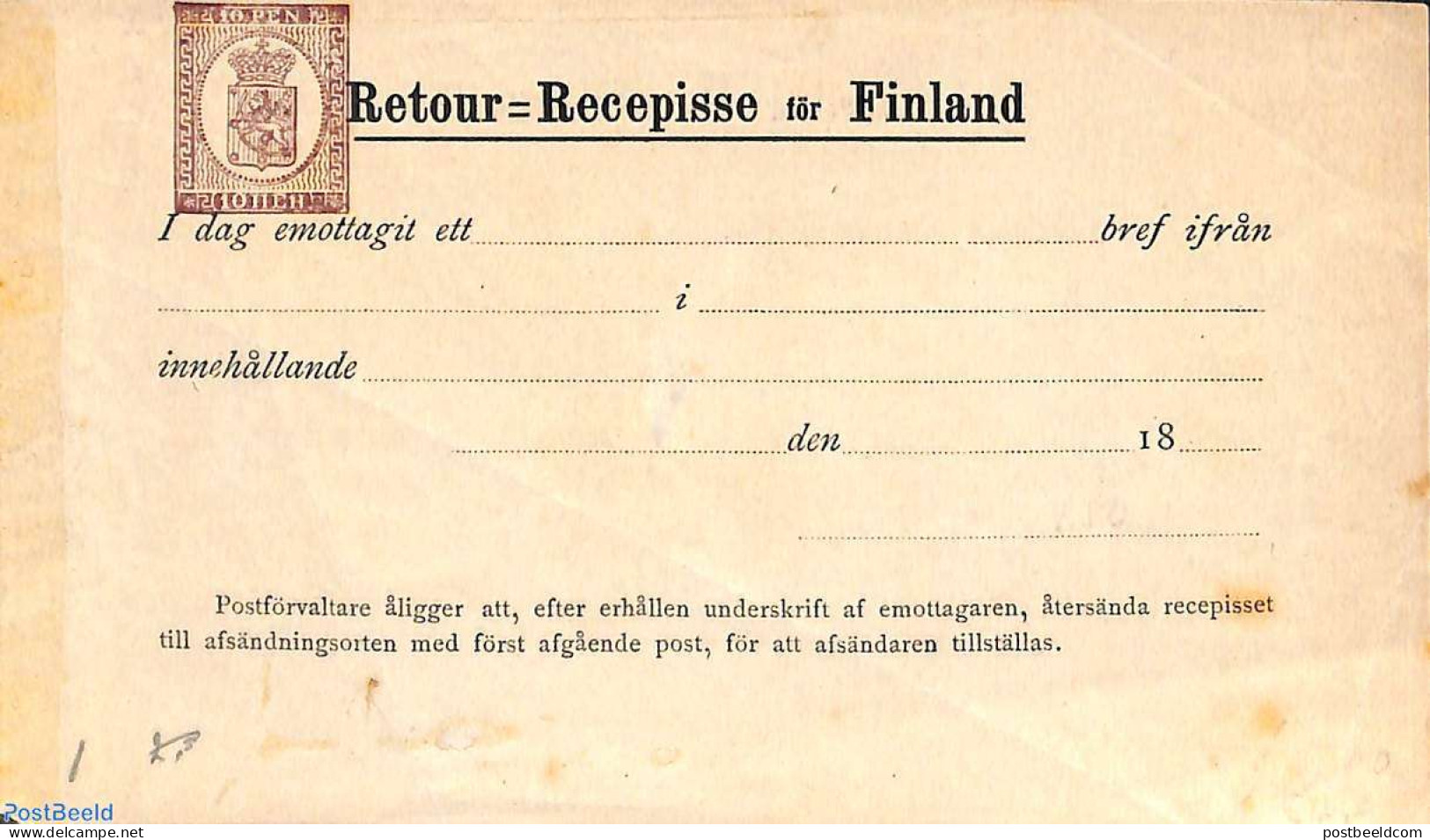 Finland 1871 Return Card 10p, Unused Postal Stationary - Lettres & Documents