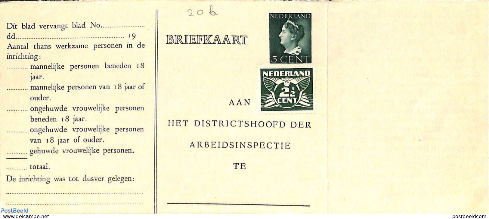 Netherlands 1946 Arbeidslijst 5c, Unused Postal Stationary - Lettres & Documents