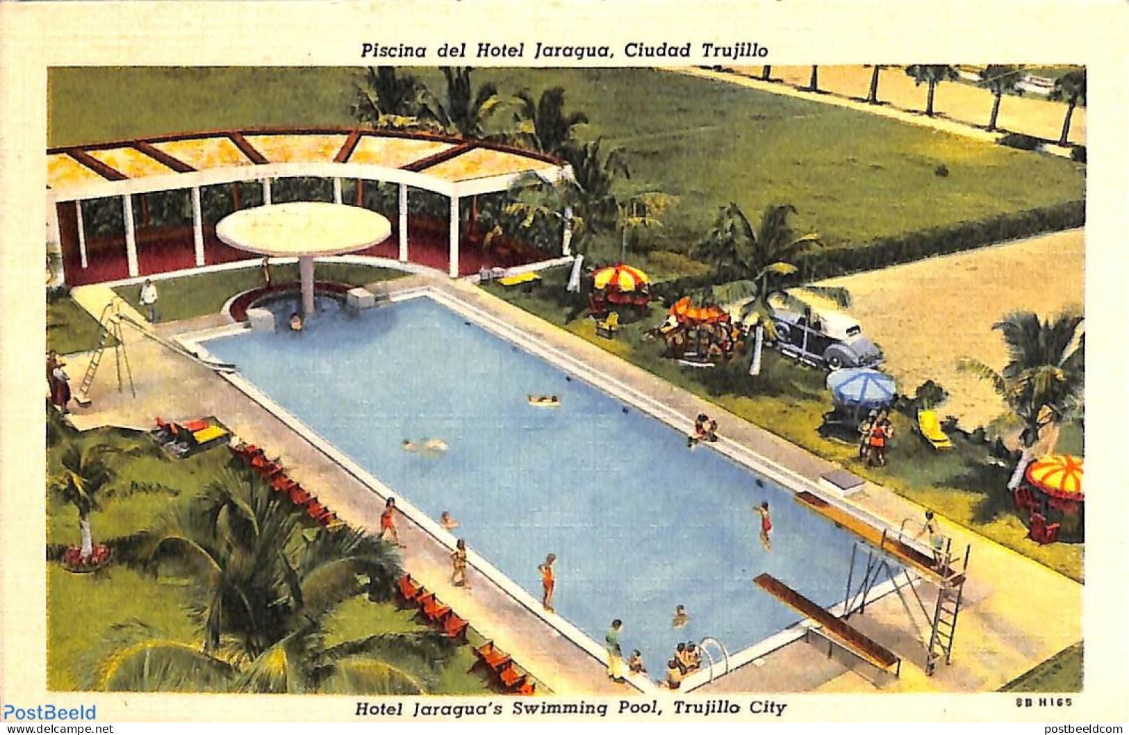 Dominican Republic 1948 Illustrated Postcard 5c, Unused With Postmark, Used Postal Stationary, Sport - Swimming - Natation