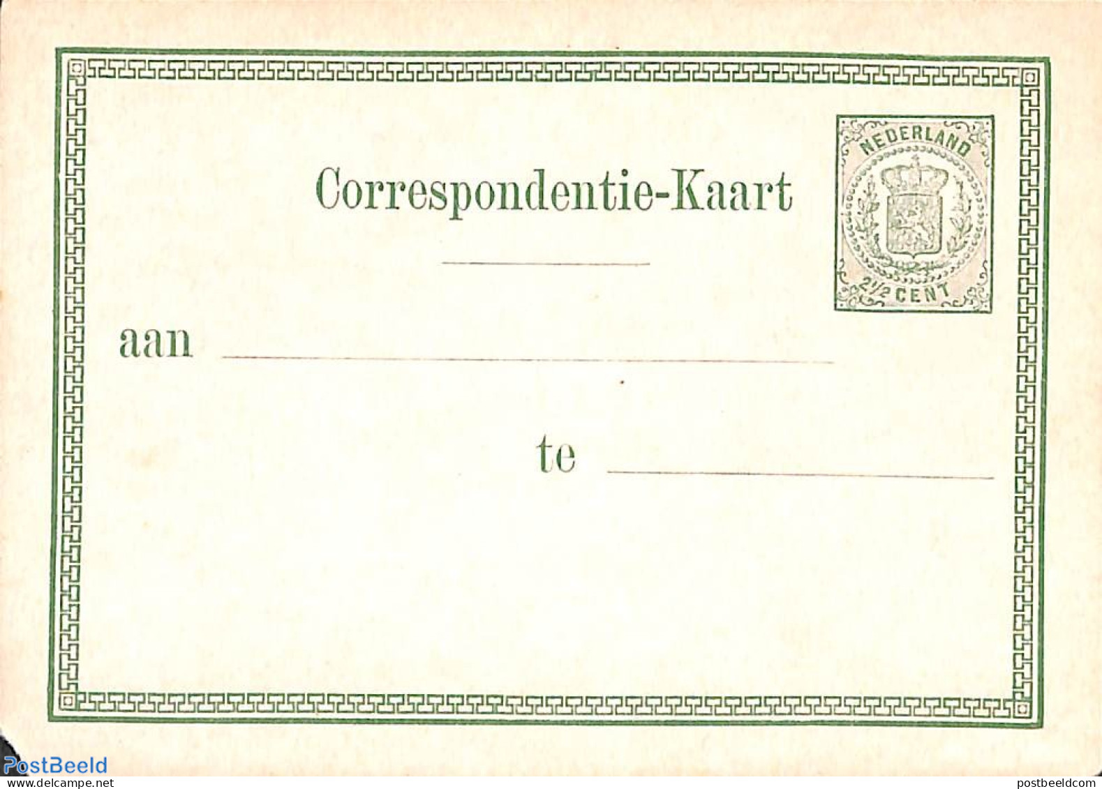 Netherlands 1871 Correspondentie Kaart 2.5c, Rare Item! (damaged Corner), Unused Postal Stationary - Lettres & Documents