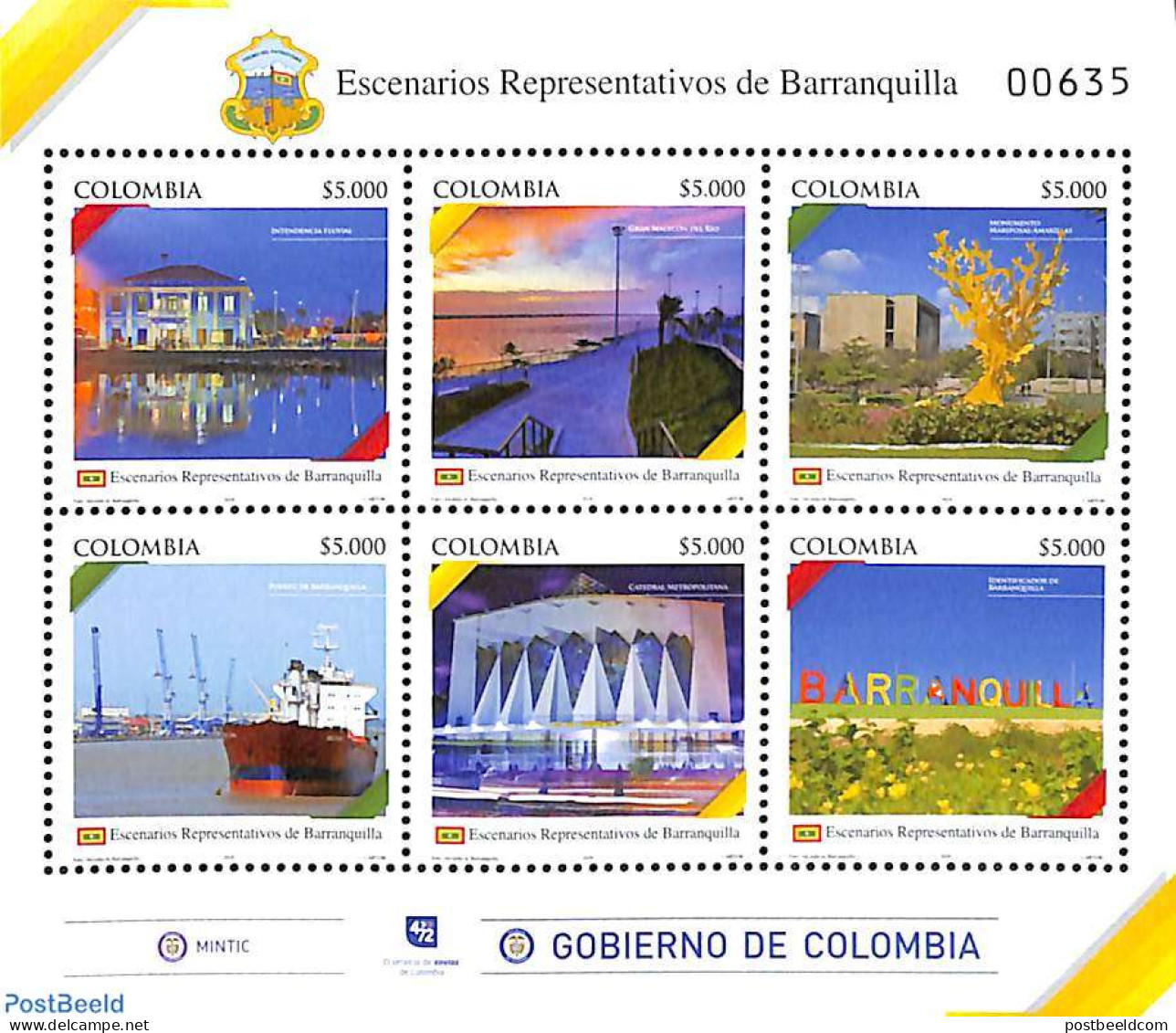 Colombia 2018 Barranquilla 6v M/s, Mint NH, Transport - Ships And Boats - Bateaux