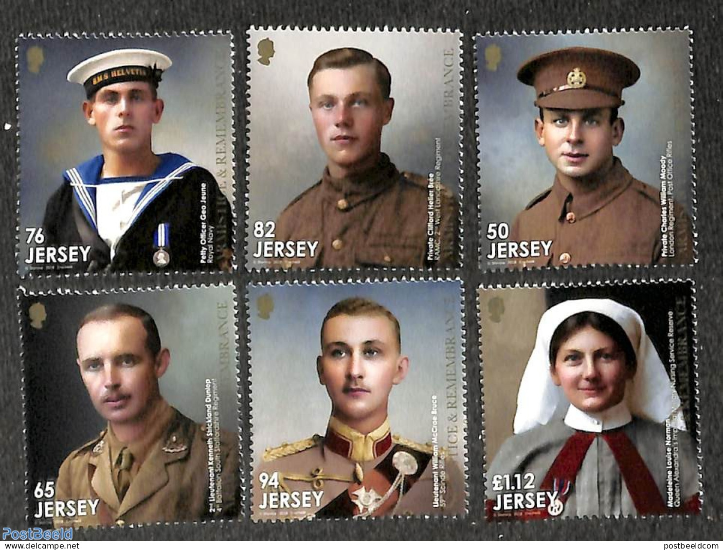 Jersey 2018 The Great War 6v, Mint NH, History - World War I - Guerre Mondiale (Première)