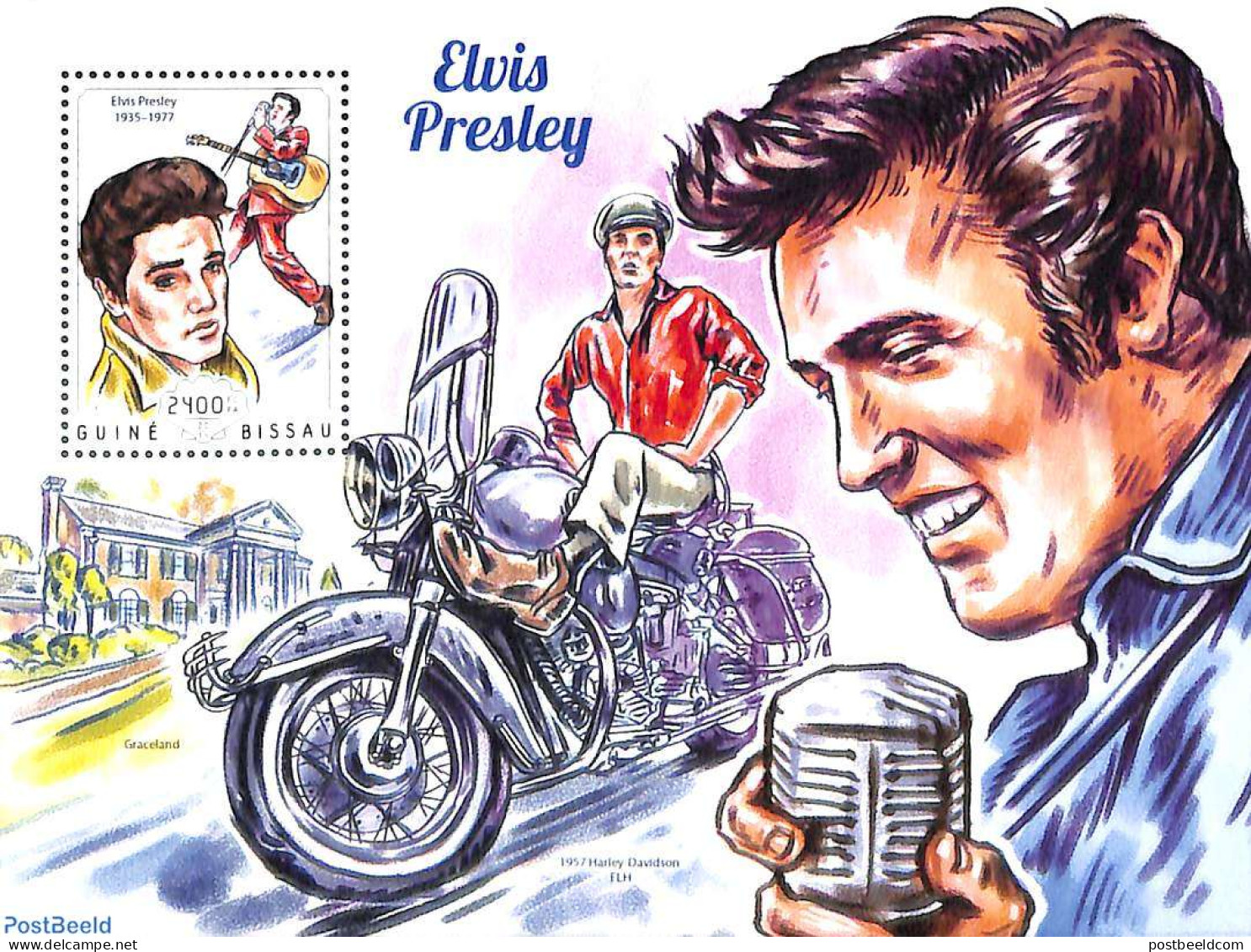 Guinea Bissau 2014 Elvis Presley S/s, Mint NH, Performance Art - Transport - Elvis Presley - Motorcycles - Elvis Presley