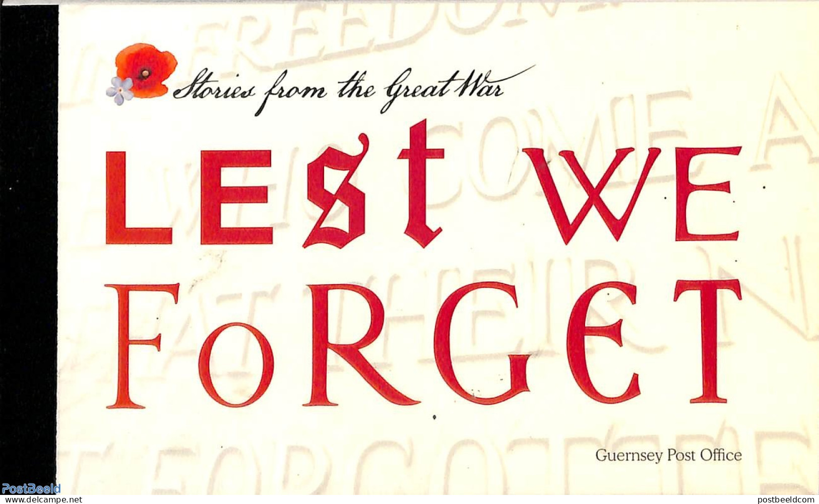 Guernsey 2018 Lest We Forget, Prestige Booklet, Mint NH, Stamp Booklets - World War I - Non Classés