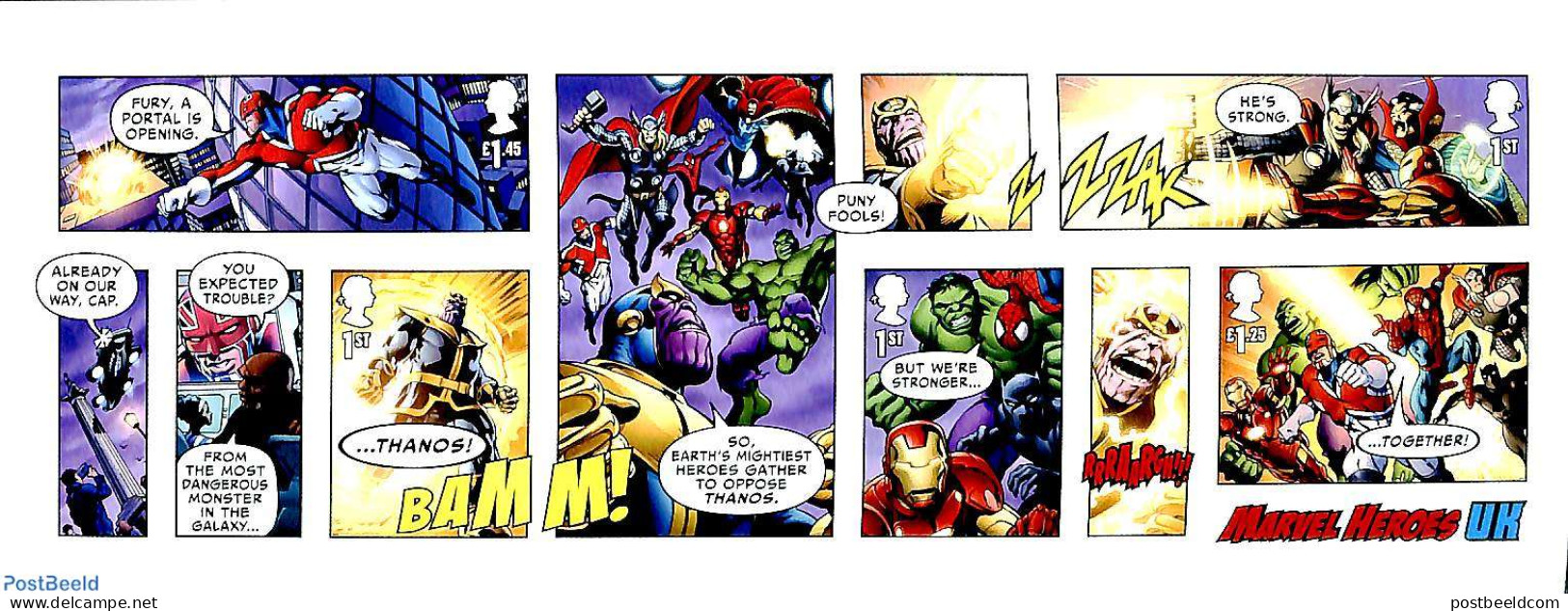 Great Britain 2019 Marvel Comics S/s S-a, Mint NH, Art - Comics (except Disney) - Unused Stamps