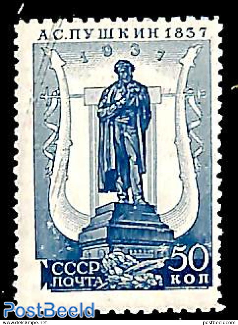 Russia, Soviet Union 1937 50K, Perf. 11:12.5, Stamp Out Of Set, Unused (hinged), Art - Authors - Unused Stamps