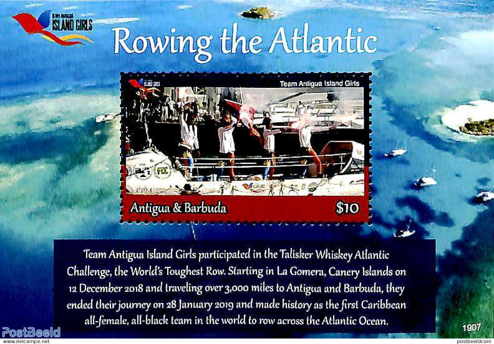 Antigua & Barbuda 2019 Rowing The Atlantic S/s, Mint NH, Sport - Kayaks & Rowing - Roeisport