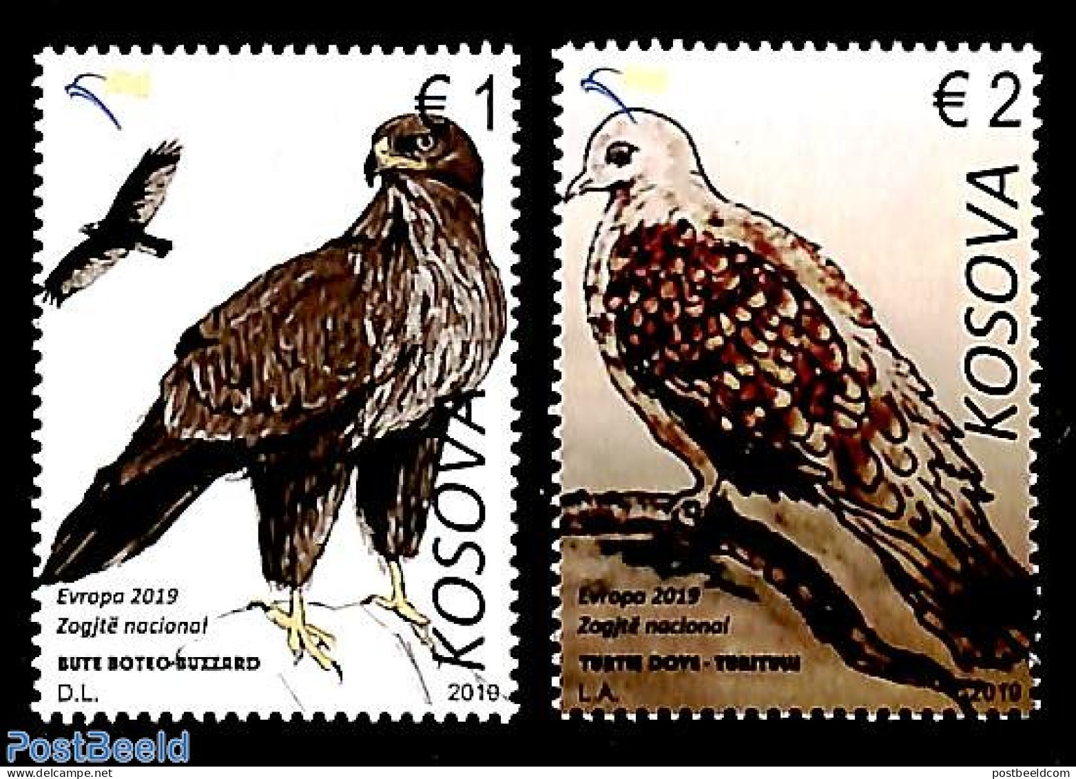 Kosovo 2019 Europa, Birds 2v, Mint NH, History - Nature - Europa (cept) - Birds - Birds Of Prey - Andere & Zonder Classificatie