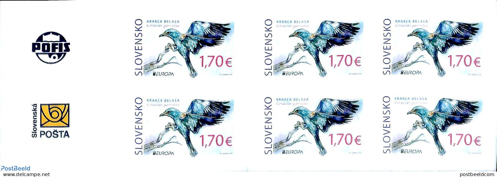 Slovakia 2019 Europa, Birds Booklet S-a, Mint NH, History - Nature - Europa (cept) - Birds - Unused Stamps