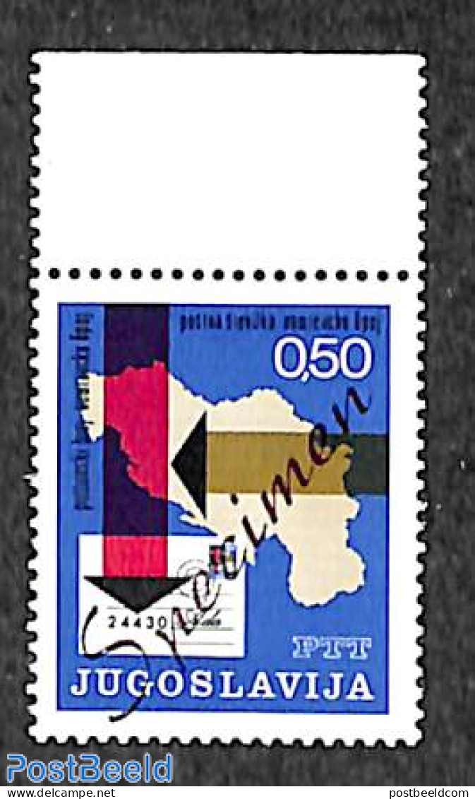 Yugoslavia 1971 Postcodes, SPECIMEN 1v, Mint NH, Post - Neufs