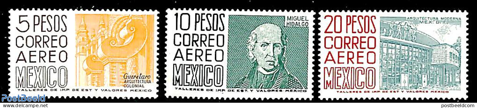 Mexico 1964 Definitives With WM 3v, Mint NH - Mexique