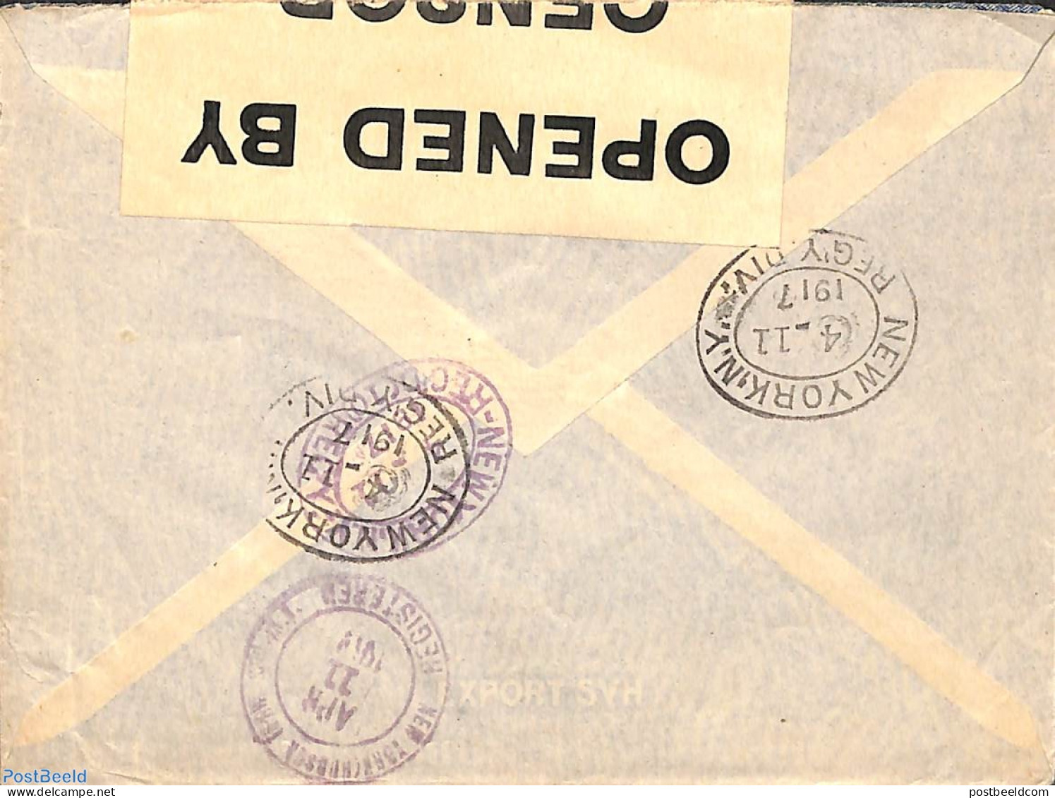 Netherlands 1917 Censored Letter From Utrecht To New York, Postal History, Censored Mail - Covers & Documents