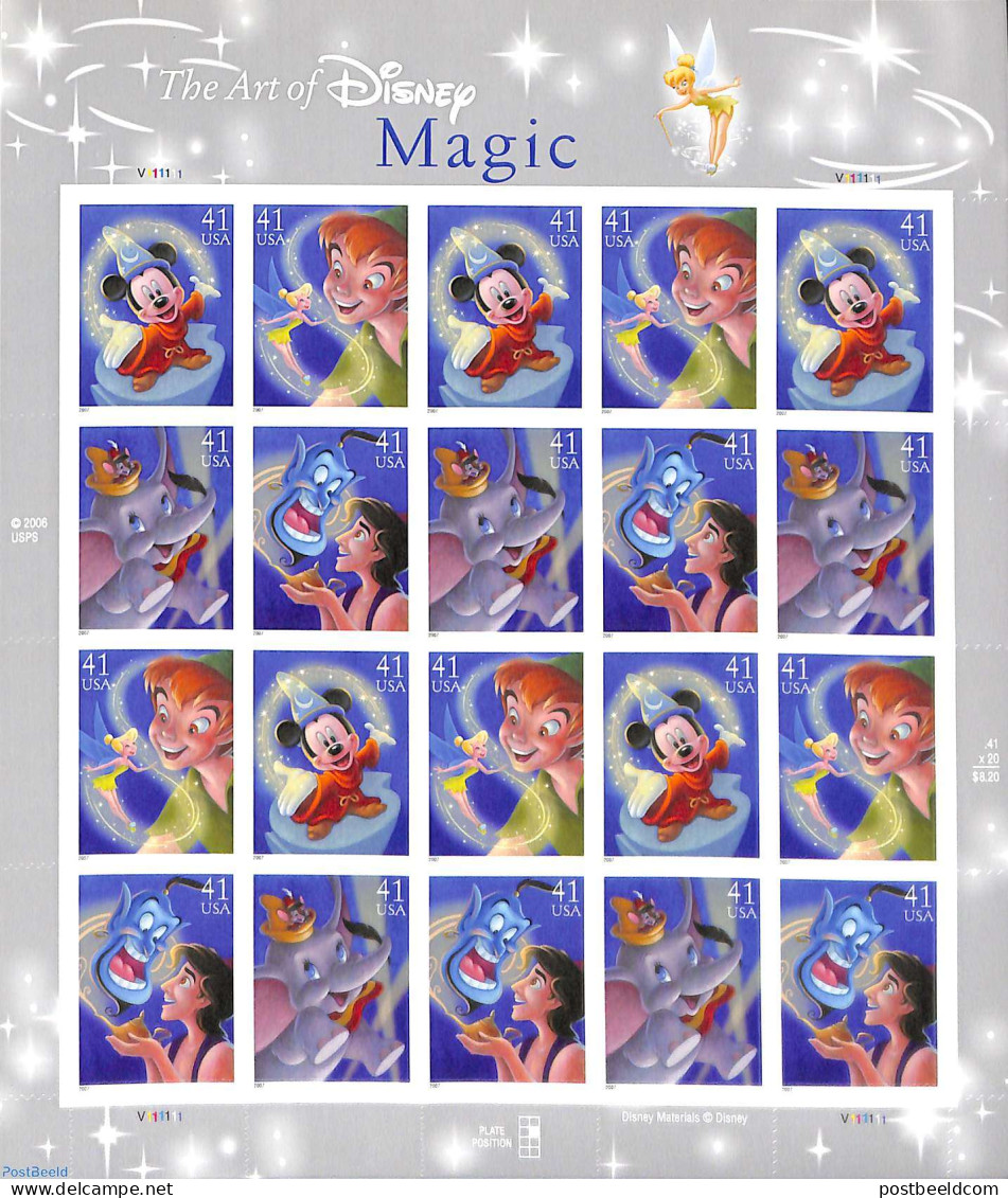 United States Of America 2007 Disney, Magic M/s, Mint NH, Art - Disney - Ongebruikt
