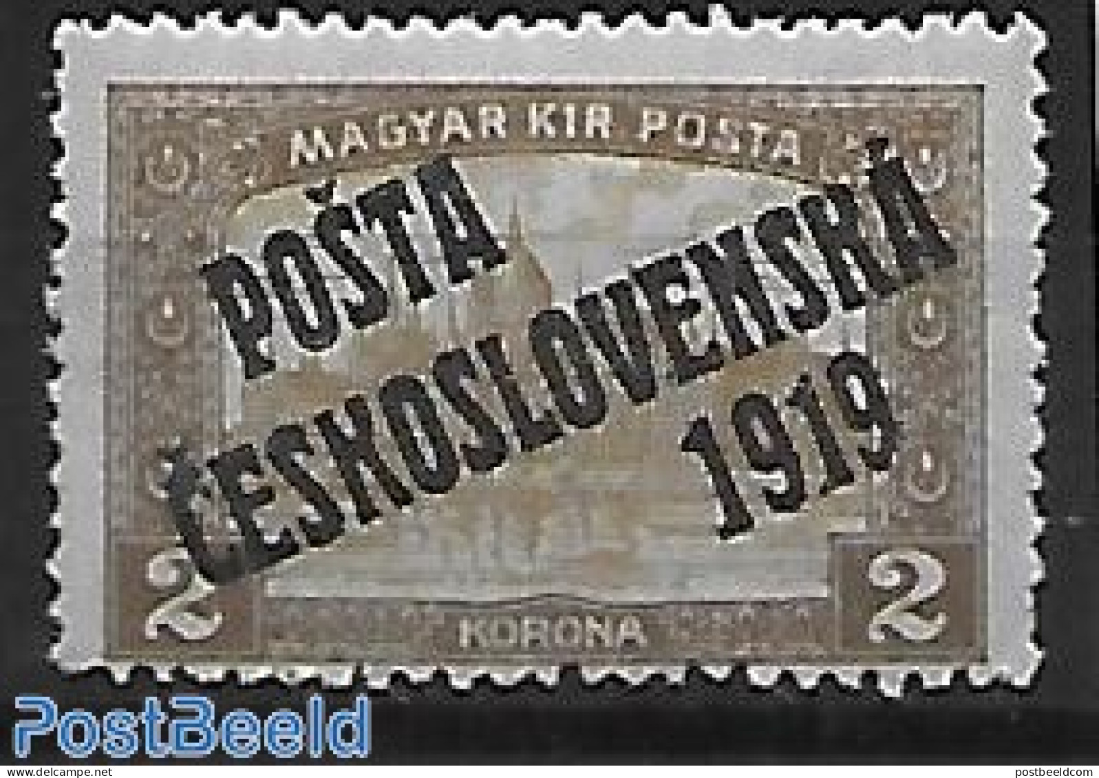 Czechoslovkia 1919 Overprint 1 V., Unused (hinged) - Andere & Zonder Classificatie