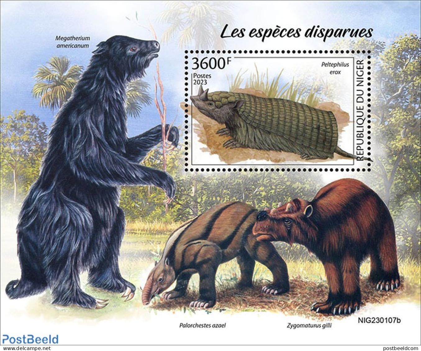 Niger 2023 Extinct Species, Mint NH, Nature - Prehistoric Animals - Prehistory - Préhistoriques