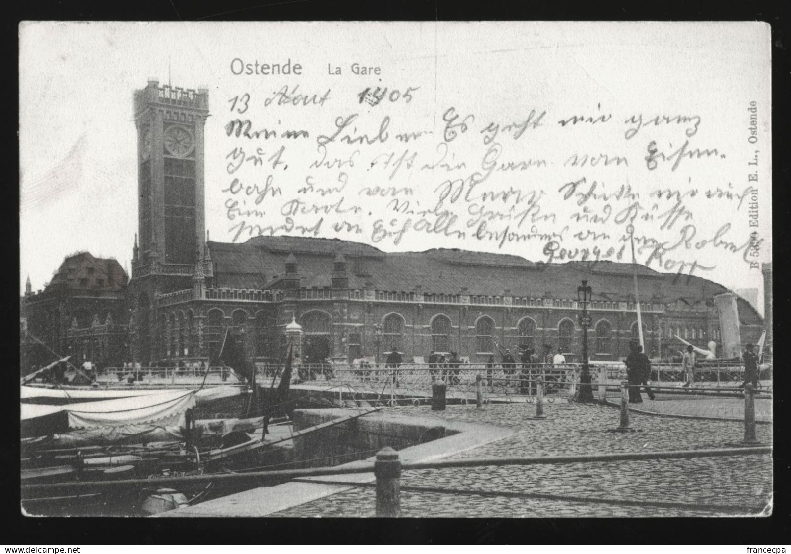 1067 - BELGIQUE - OSTENDE - La Gare  -  Dos Non Divisé - Oostende