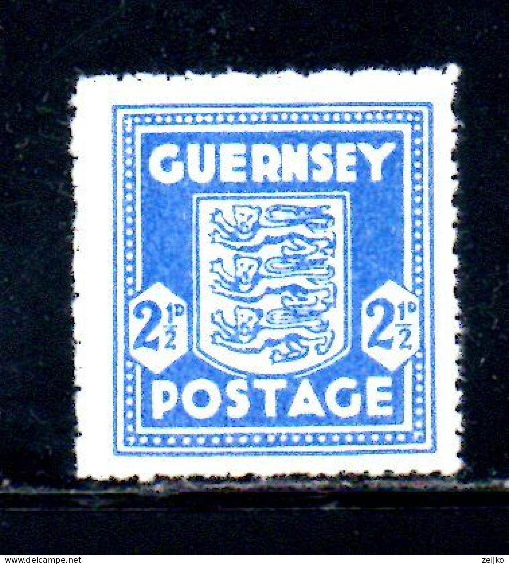 UK, GB, Great Britain, Guernsey, German Occupation, MNH, 1944, Michel 3 - Guernesey