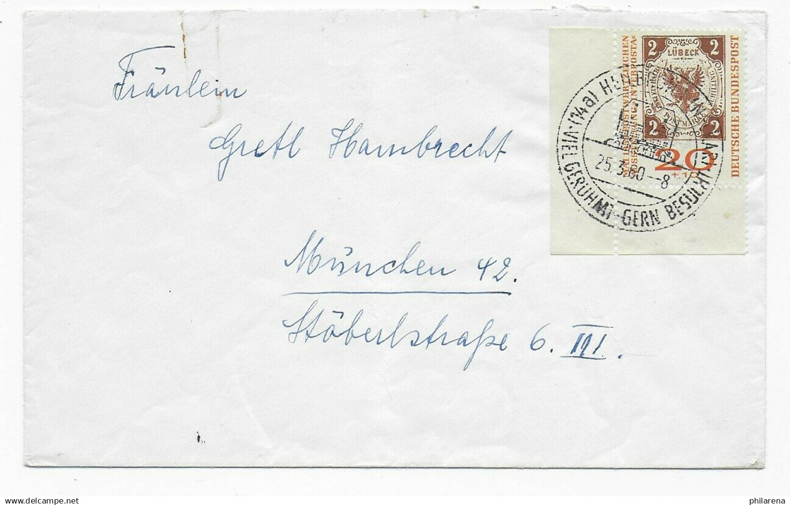 Brief Von Heilbronn 1960 Nach München, Eckrand Marke - Covers & Documents