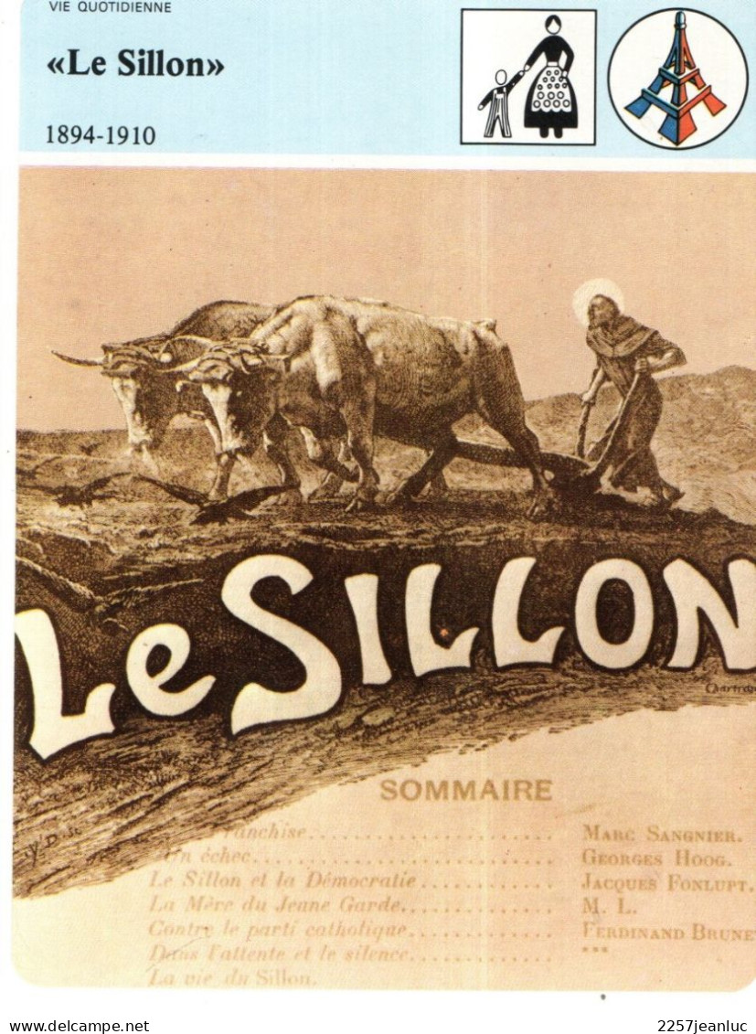 Fiches Illustrée  Attelage & Sommaire De La Revue * Le Sillon  * De 1894 à 1910 - Plakate