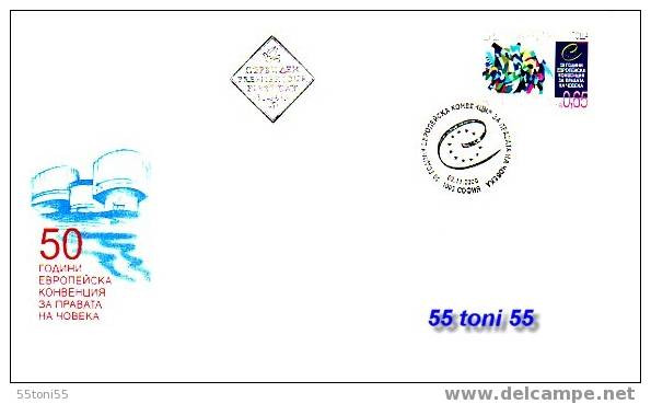 2000 50 Year Counsel Europe  1v.-FDC   BULGARIA  /  Bulgarie - Idées Européennes