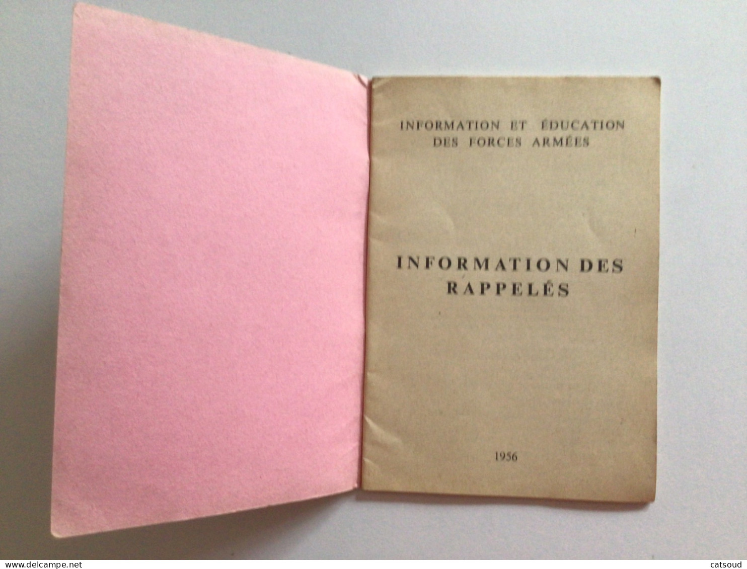 Ancien Document Militaire (1956) Information Et éducation Des Forces Armées Informations Des Rappelés - Documents Historiques