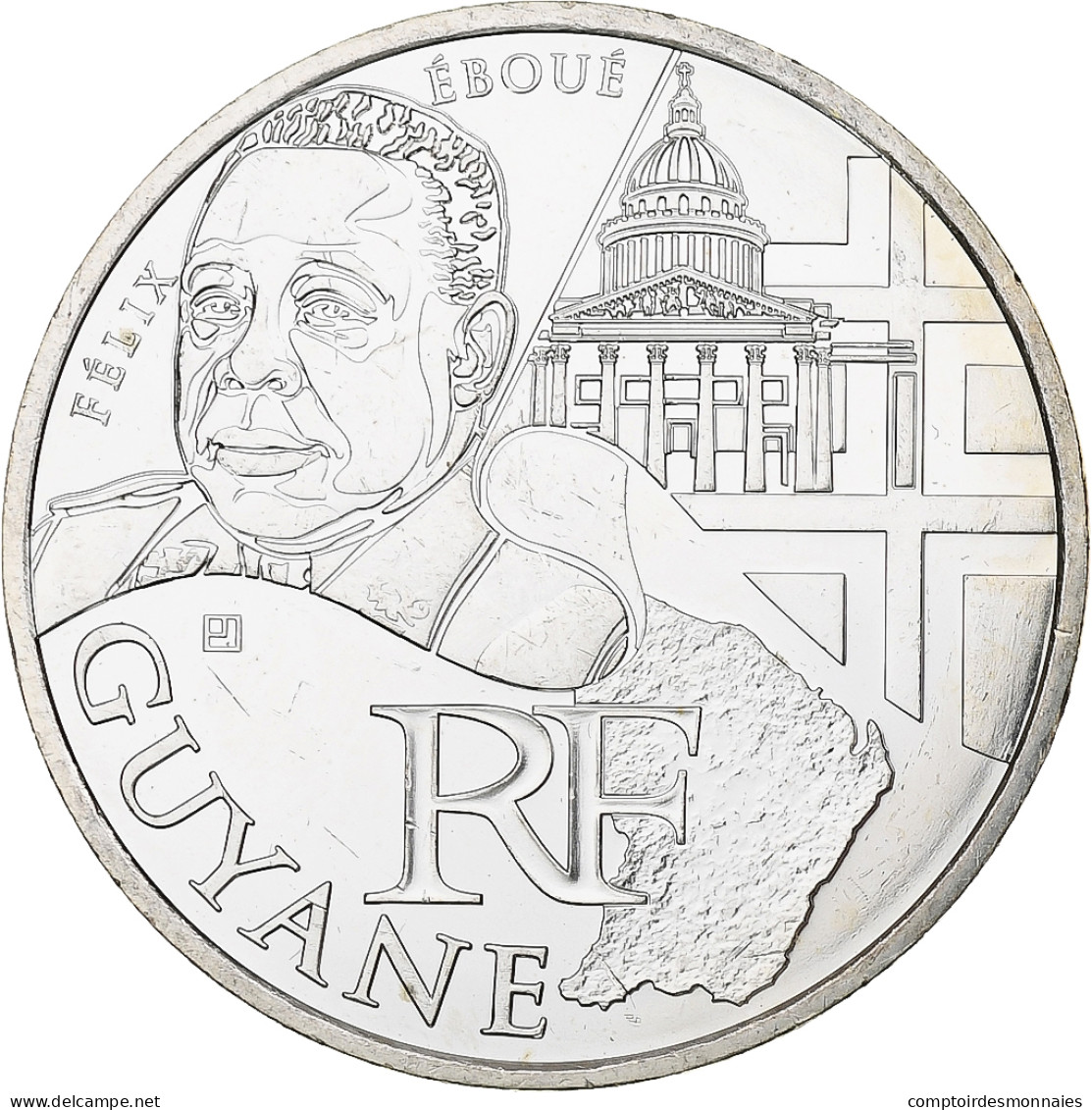 France, 10 Euro, Guyane, 2012, MDP, Argent, SPL - France