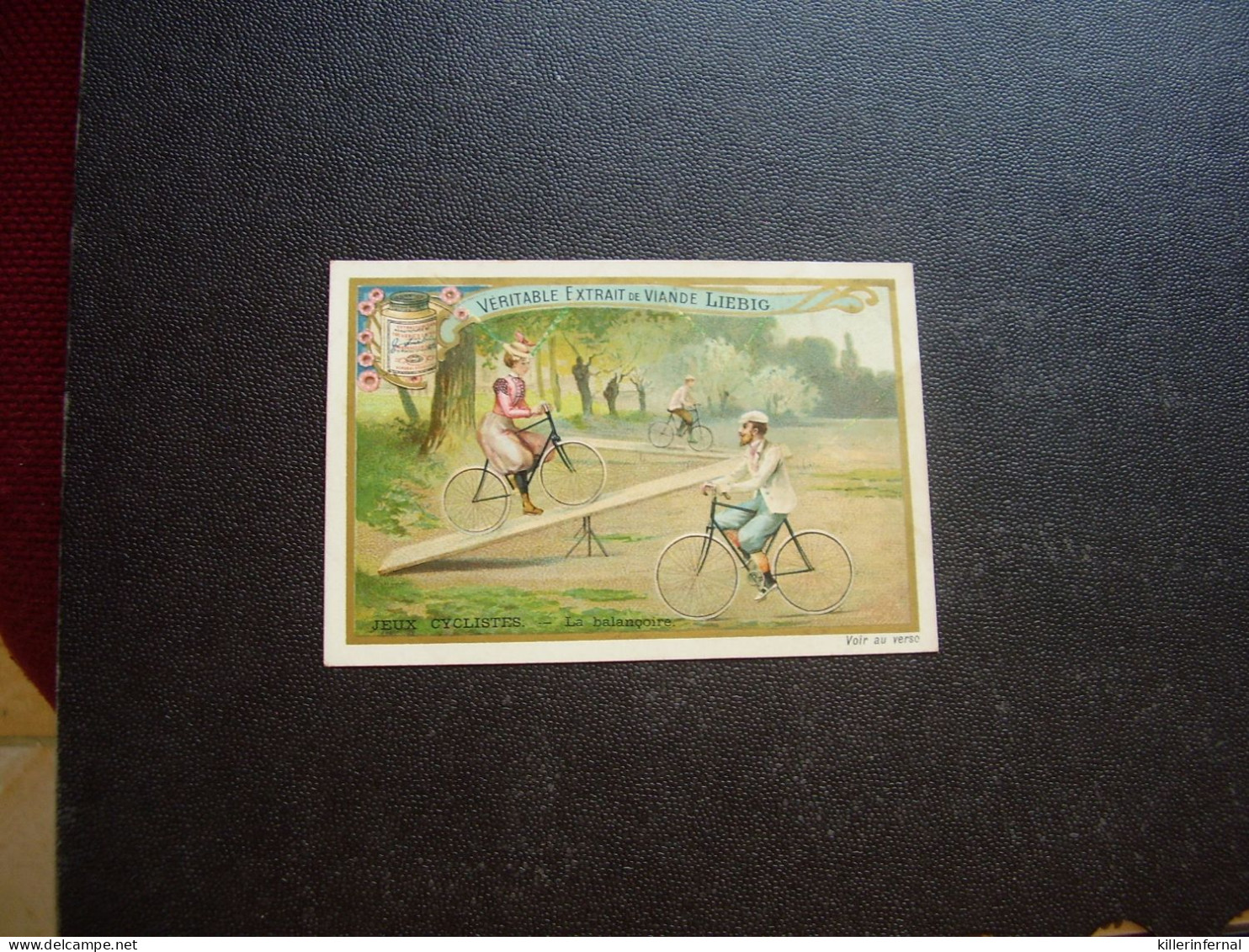 Original Old Card Chromo Liebig S 658 FR Sport En Bicyclette  Balançoire - Liebig