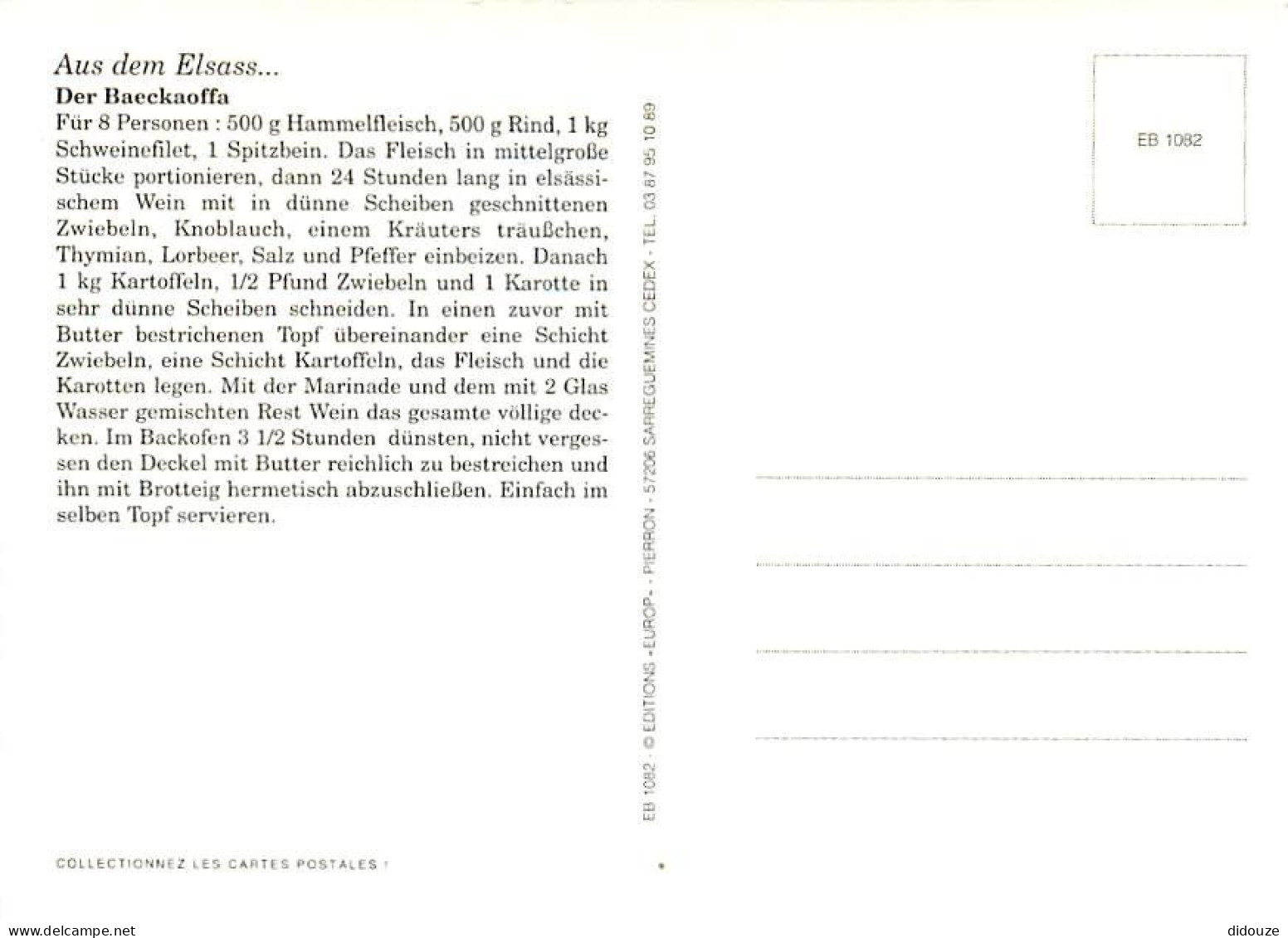 Recettes De Cuisine - Gastronomie - CPM - Voir Scans Recto-Verso - Recetas De Cocina