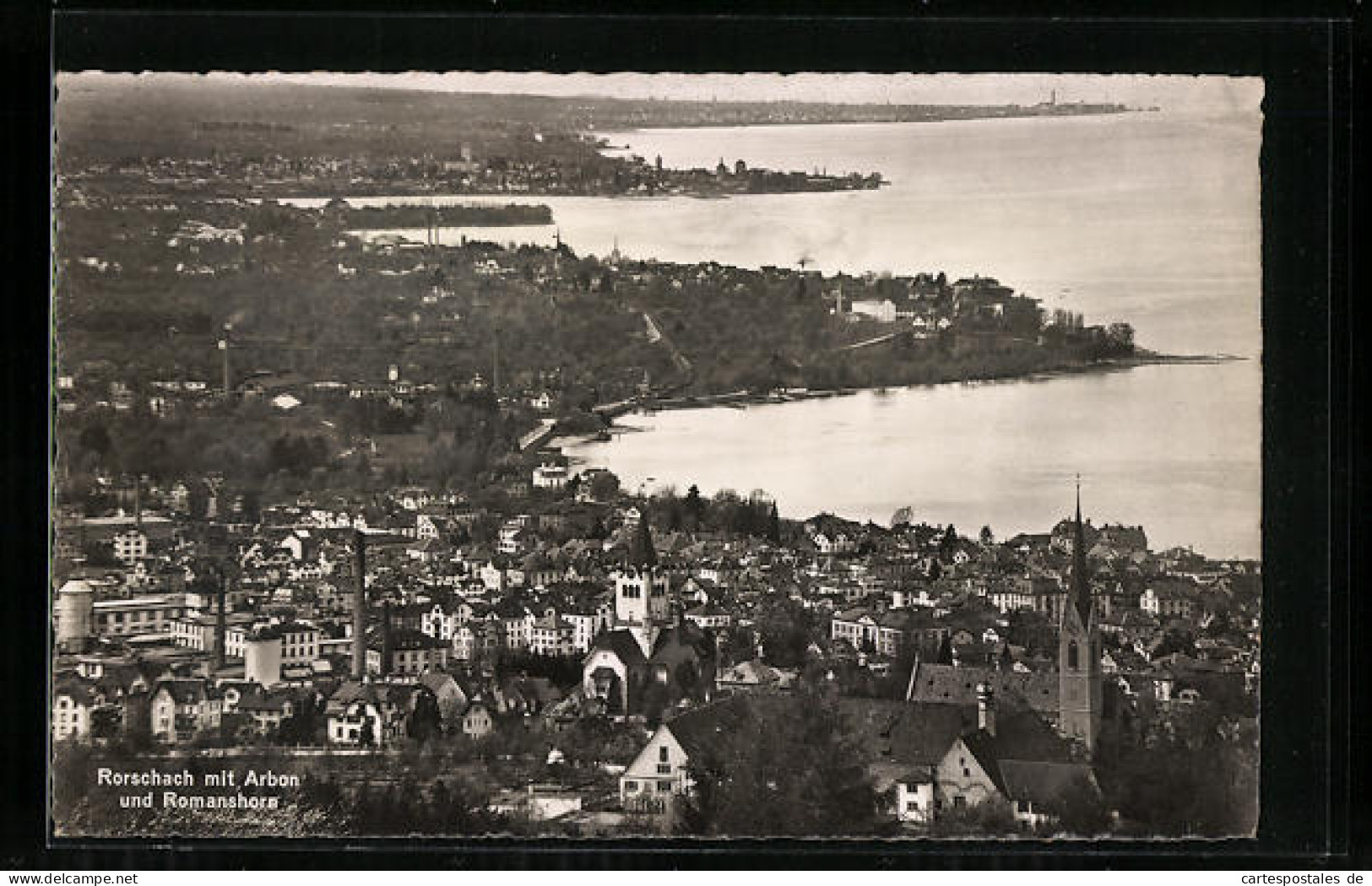 AK Rorschach, Ortsansicht Aus Der Vogelschau, Romanshorn  - Rorschach