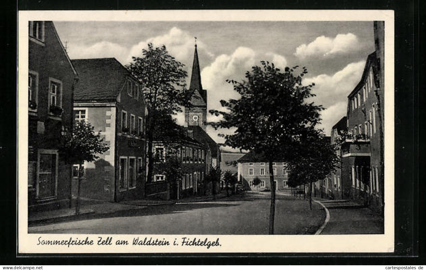 AK Zell Am Waldstein /Fichtelgeb., Strassenpartie Mit Kirche  - Otros & Sin Clasificación