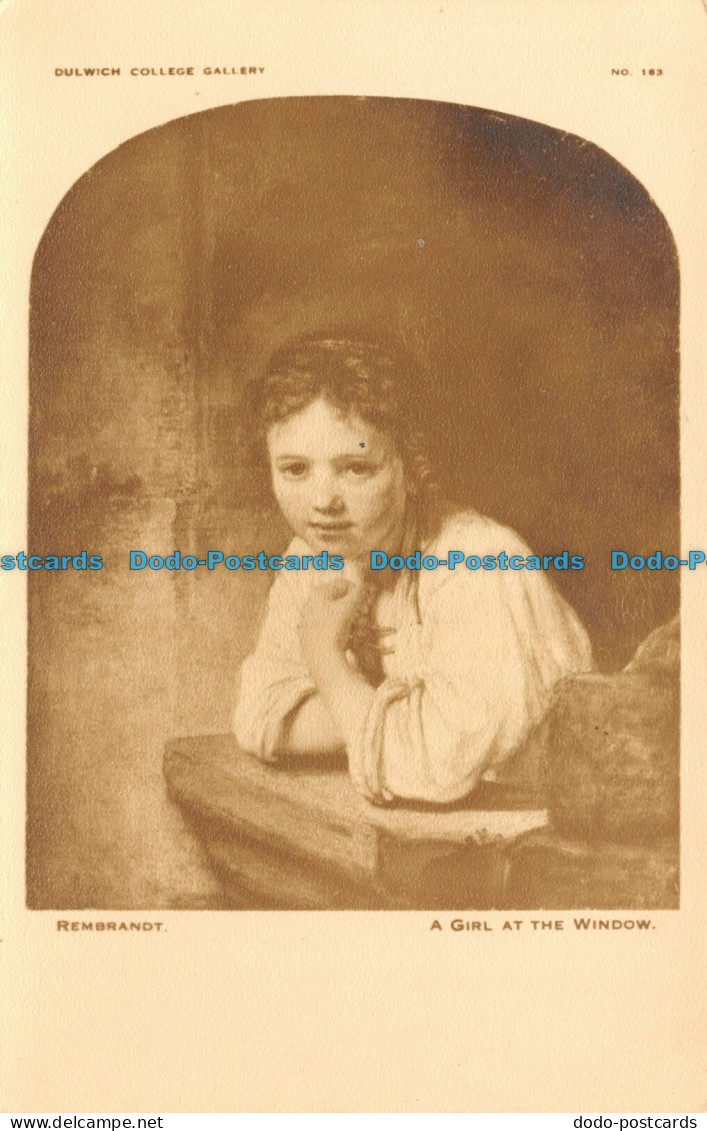 R115218 Postcard. A Girl At The Window. Rembrandt. B. Matthews. RP - Monde