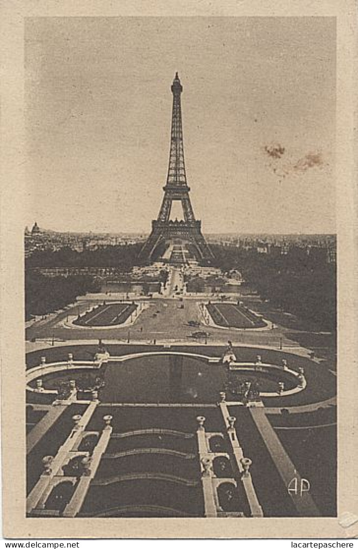 X8680 PARIS TOUR EIFFEL TOWER JARDINS DU TROCADERO PONT D' IENA EN 1929 - Tour Eiffel