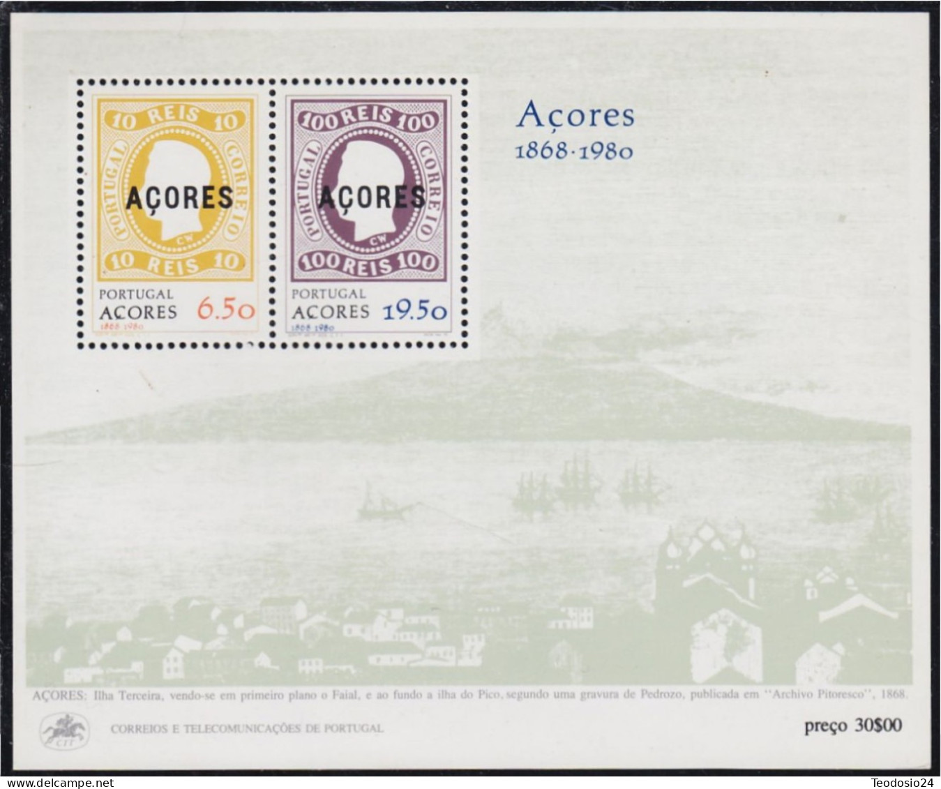 PORTUGAL AÇORES 1980  Evocación De La Primera Emisión De Sellos Postales ** - Azores