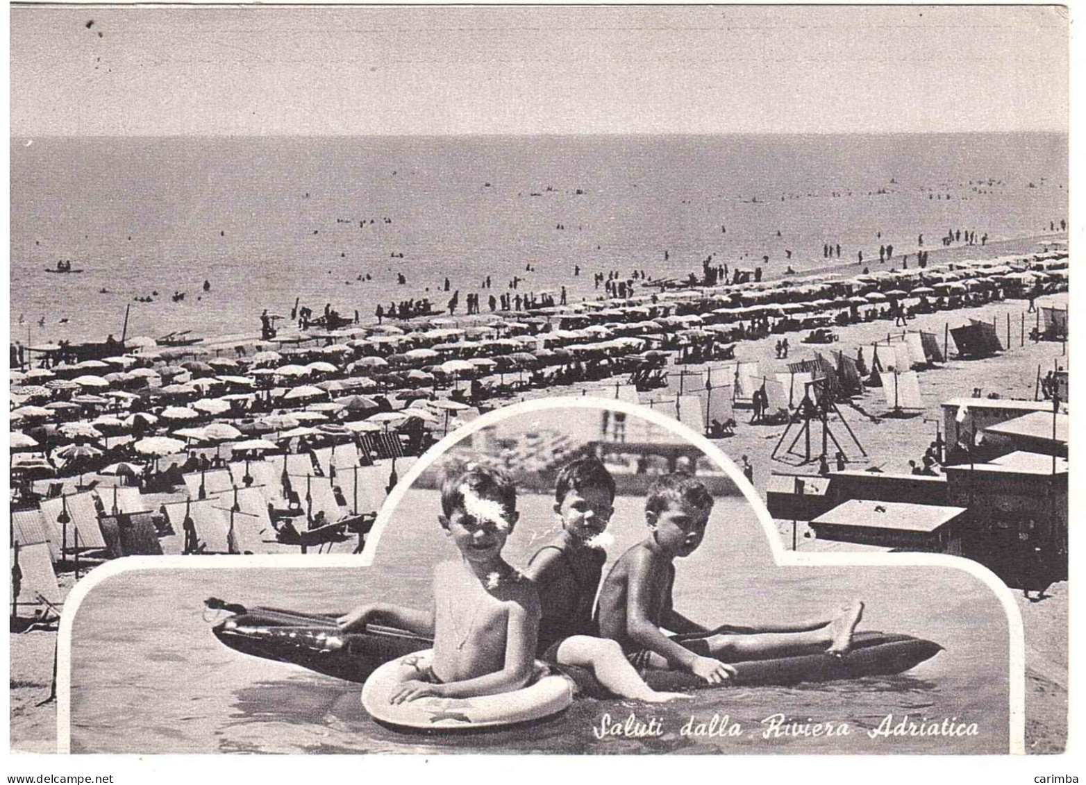 L.15 LOURDES CARTOLINA SALUTI DALLA RIVIERA ADRIATICA - 1946-60: Marcophilia