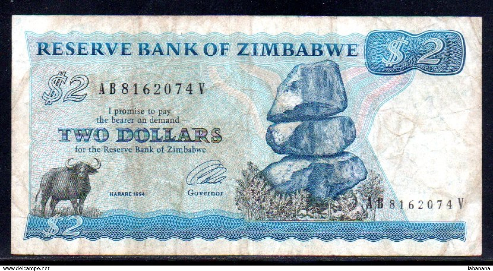 659-Zimbabwe 2$ 1994 AB816V Fil.B - Zimbabwe