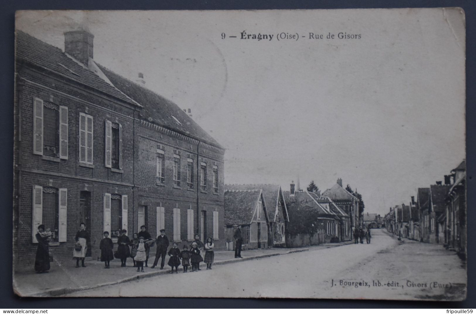 9 - Eragny - Oise - Rue De Gisors - Ed. J. Bourgaix - Libraire-Givors - Circulé En 1919 - Vers Mouscron (Belgique) - Eragny