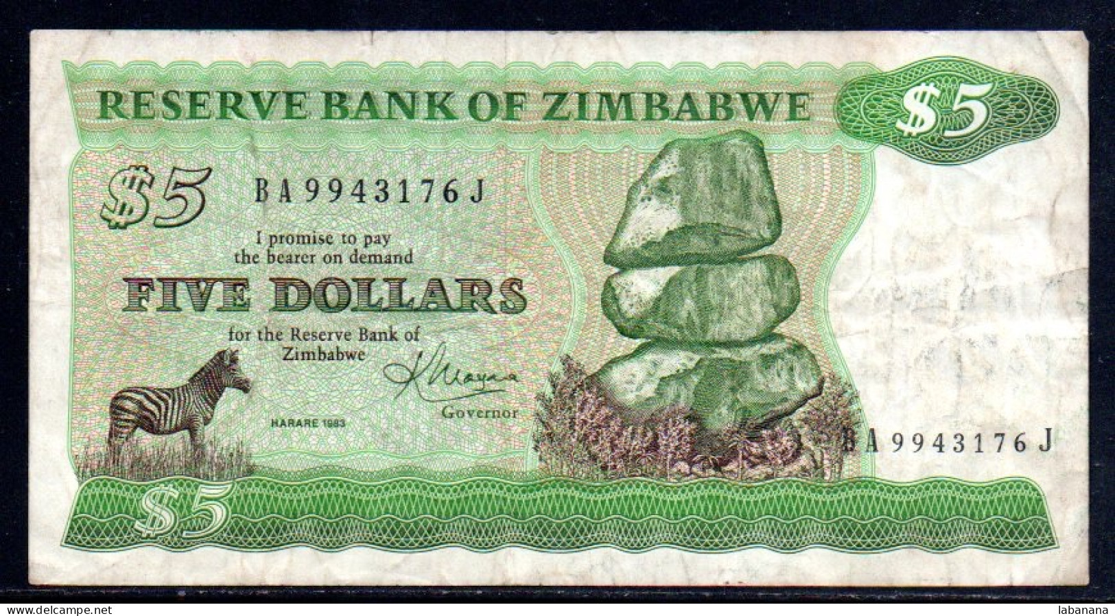 659-Zimbabwe 5$ 1983 BA994J - Zimbabwe