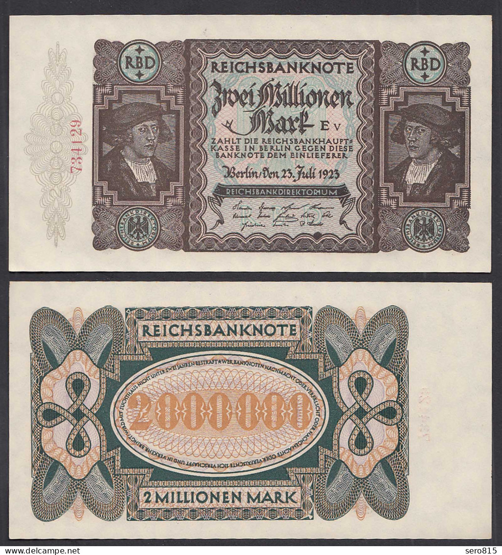 Ro 89b 2 Millionen Mark 1923 Pick 89 UNC (1) FZ: E - BZ: V    (29554 - Andere & Zonder Classificatie