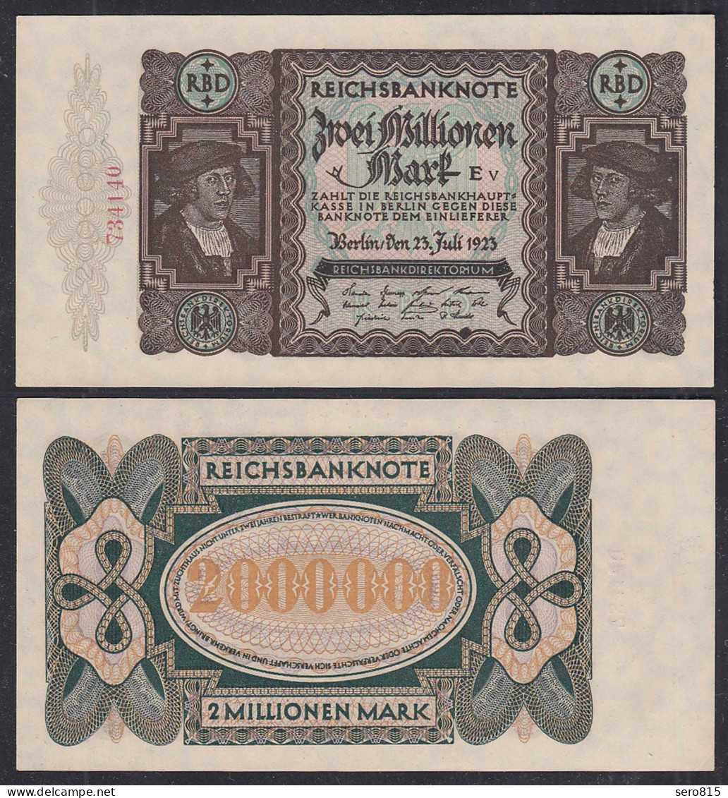 Ro 89b 2 Millionen Mark 1923 Pick 89 AUNC (1-) FZ: E - BZ: V    (29555 - Andere & Zonder Classificatie