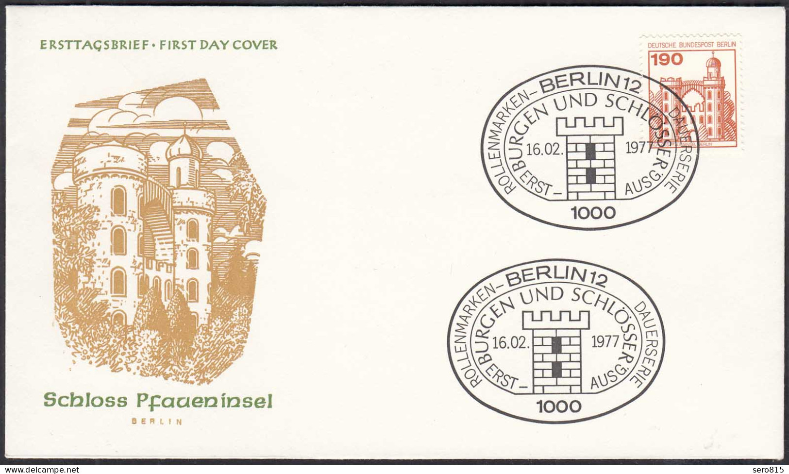 Berlin 1977 190 Pfennig Burgen + Schlösser FDC Mi. 539    (32739 - Otros & Sin Clasificación