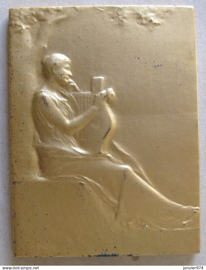 Médaille Concours Frederic Soutras, Femme à La Lyre, Bagnères De Bigorre 1921 - 65 Haute Pyrénées Par Vernon - Sonstige & Ohne Zuordnung