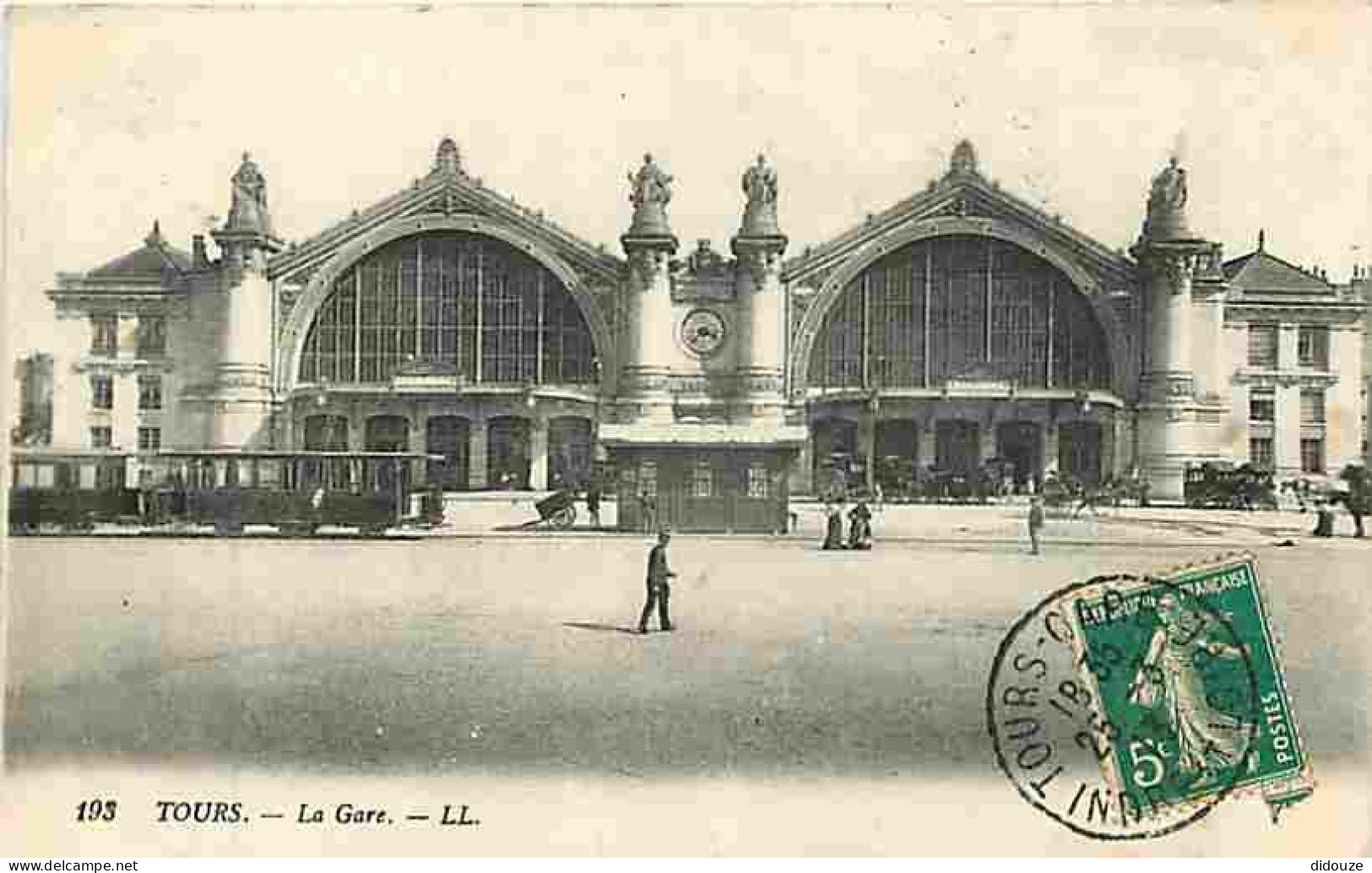 37 - Tours - La Gare - Animée - Tramway - CPA - Voir Scans Recto-Verso - Tours