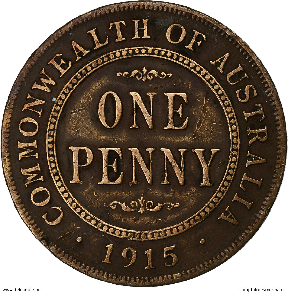 Monnaie, Australie, George V, Penny, 1915, Londres, TTB, Bronze, KM:23 - Penny