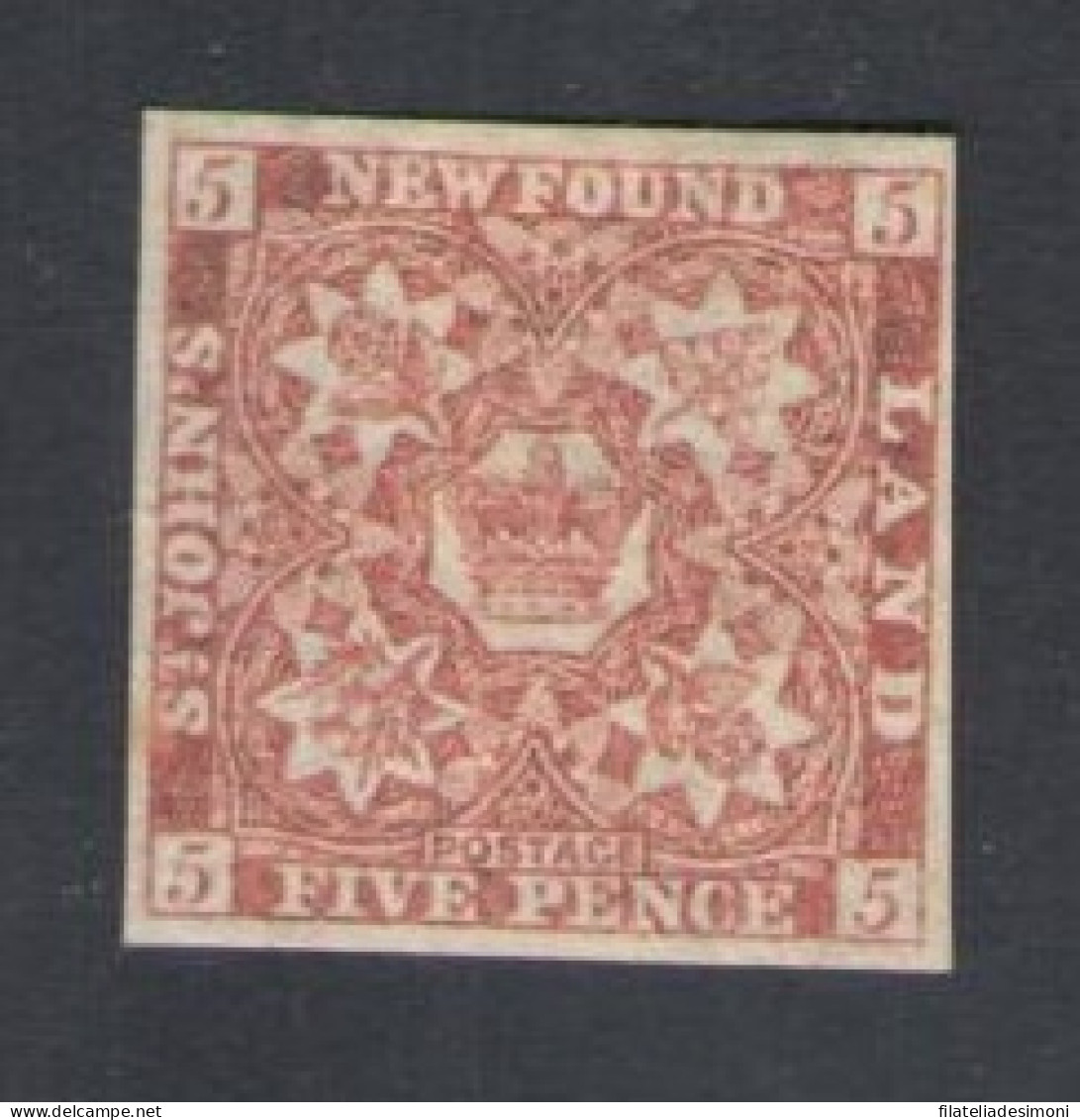 1862-64 Newfoundland - Stanley Gibbons N. 19a - 5d. Red Brown - MH* - Otros & Sin Clasificación