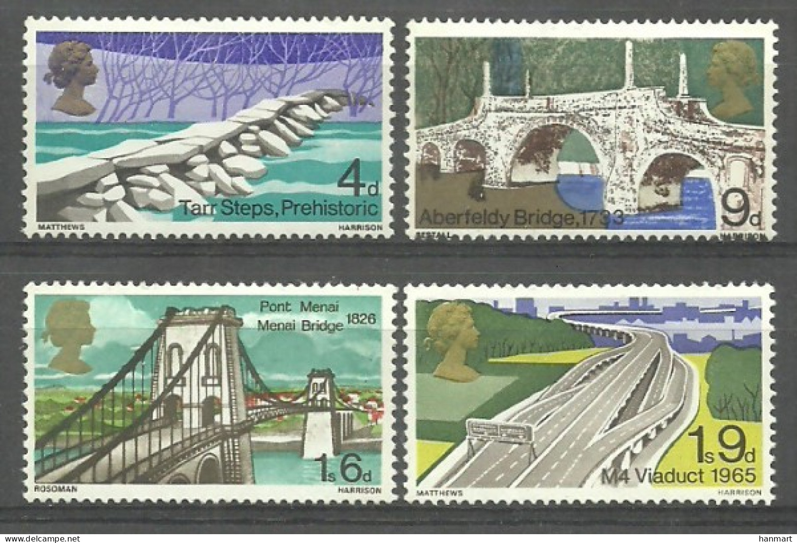 United Kingdom Of Great Britain & Northern Ireland 1968 Mi 481-484 MNH  (ZE3 GBR481-484) - Bridges