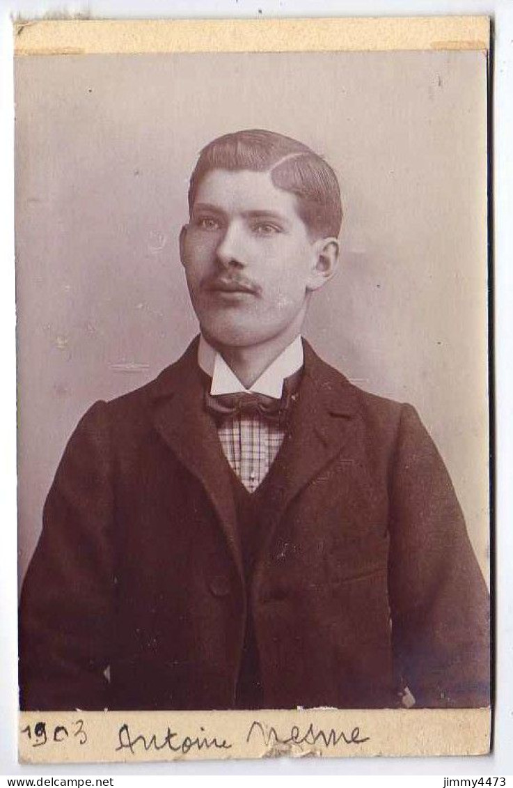 CARTE CDV - Portrait De Antoine Nesme En 1903 - Dos Mariage Jean Orcière -  Tirage Aluminé - Taille 59 X 93 - Anciennes (Av. 1900)