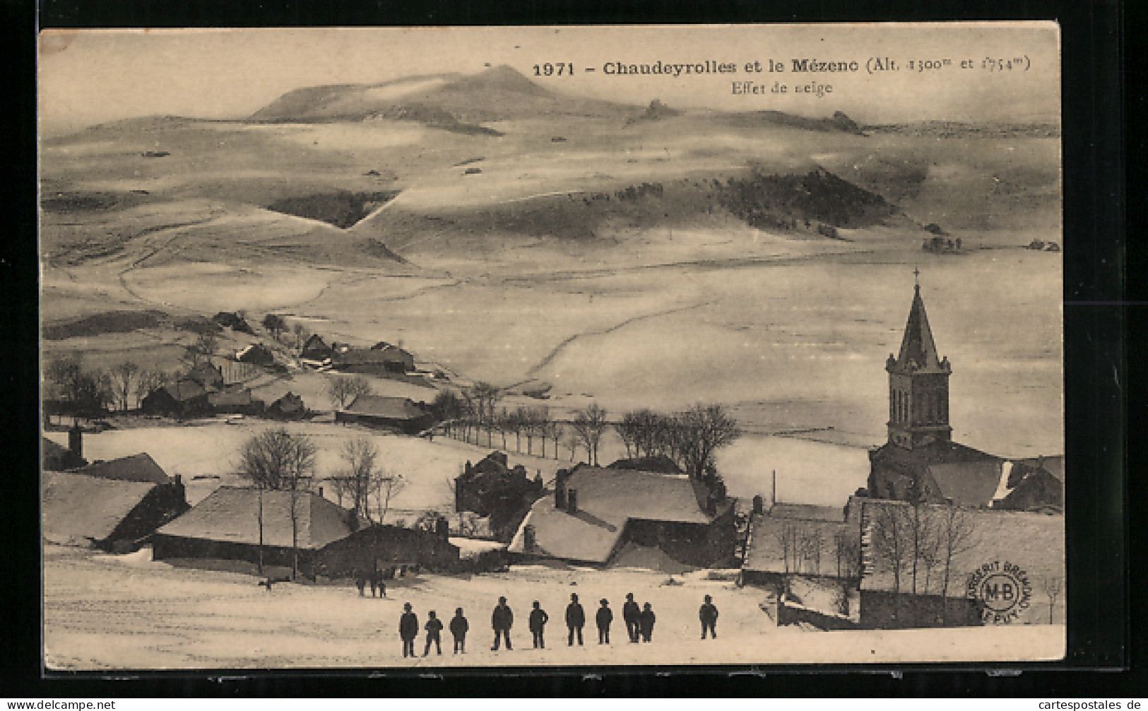 CPA Chaudeyrolles, Et Le Mezenc, Effet De Neige, Vue Générale Im Winter  - Autres & Non Classés