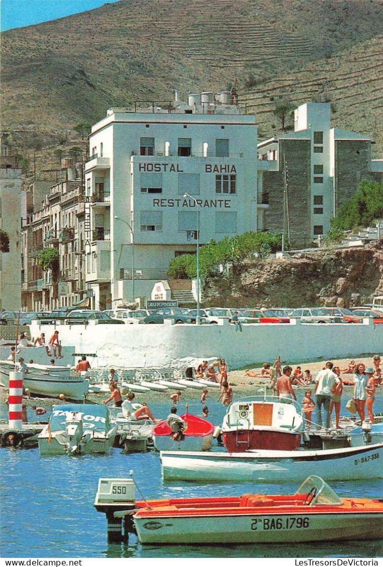 ESPAGNE - Hostal Bahia - Restaurante - Port Bou (Gerona) - Animé - Bateaux - Carte Postale Ancienne - Gerona